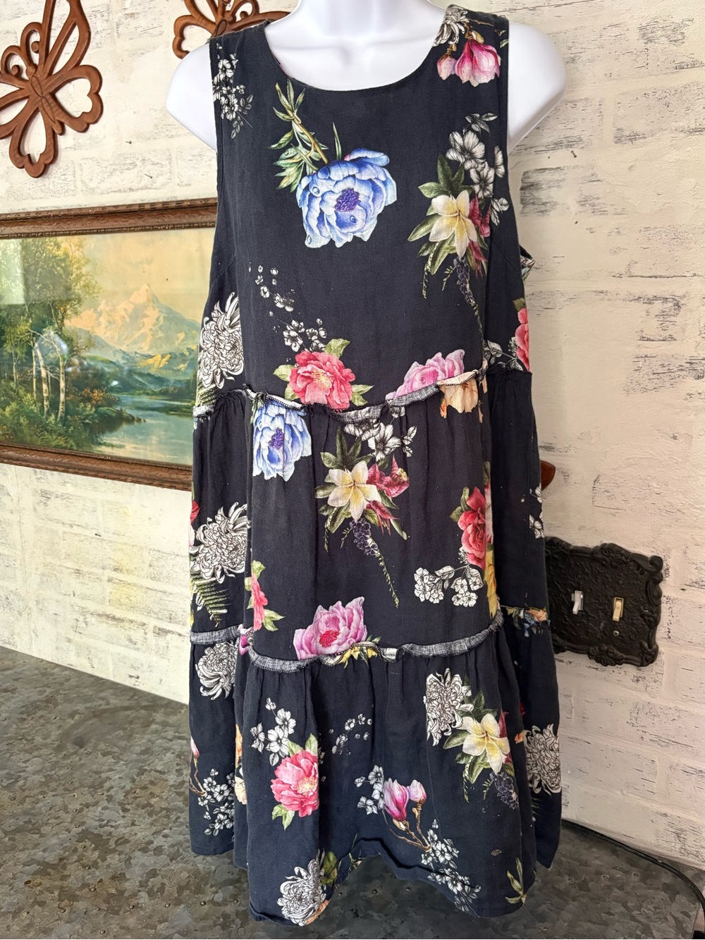 Le Ragazze sleeveless linen tiered dress